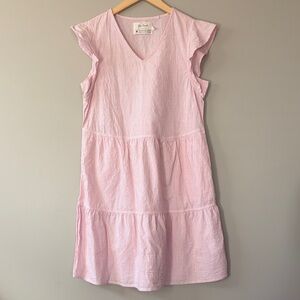 Old Ranch Cotton Sundress Medium Pink White Stripe Cottage Summer Coastal Preppy